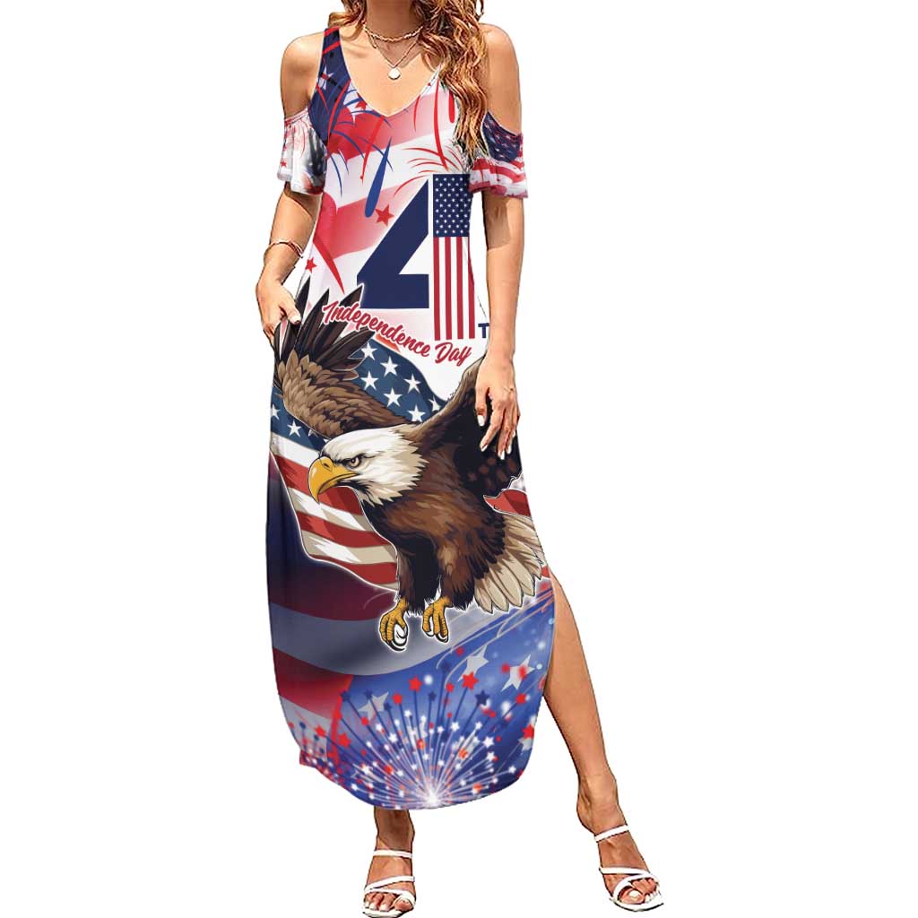 Personalized American Eagles 4th of July Summer Maxi Dress USA Independence Day - Wonder Print Shop