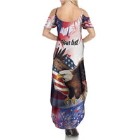 Personalized American Eagles 4th of July Summer Maxi Dress USA Independence Day - Wonder Print Shop
