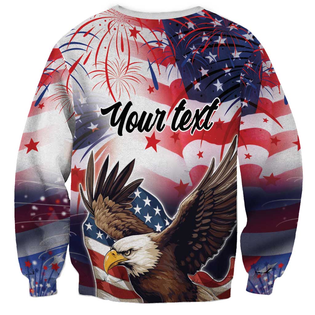 Personalized American Eagles 4th of July Sweatshirt USA Independence Day - Wonder Print Shop