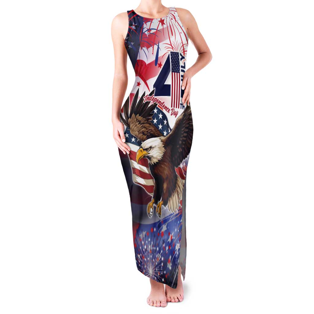 Personalized American Eagles 4th of July Tank Maxi Dress USA Independence Day - Wonder Print Shop