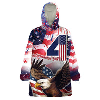 Personalized American Eagles 4th of July Wearable Blanket Hoodie USA Independence Day - Wonder Print Shop