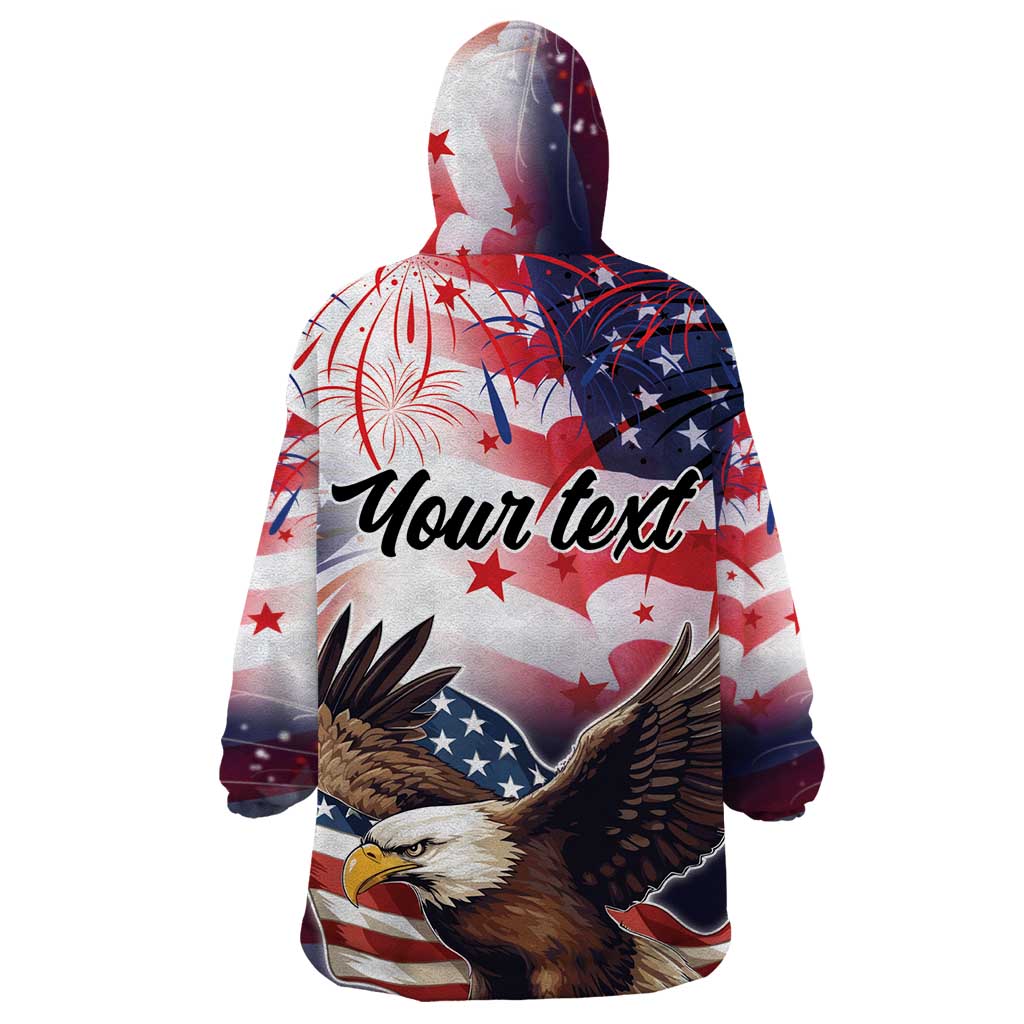 Personalized American Eagles 4th of July Wearable Blanket Hoodie USA Independence Day - Wonder Print Shop