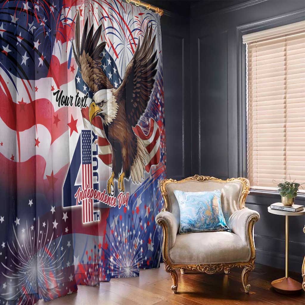 Personalized American Eagles 4th of July Window Curtain USA Independence Day - Wonder Print Shop