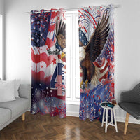 Personalized American Eagles 4th of July Window Curtain USA Independence Day - Wonder Print Shop