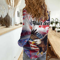 Personalized American Eagles 4th of July Women Casual Shirt USA Independence Day - Wonder Print Shop