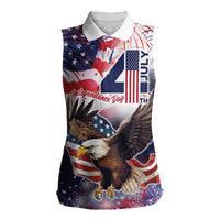 Personalized American Eagles 4th of July Women Sleeveless Polo Shirt USA Independence Day - Wonder Print Shop