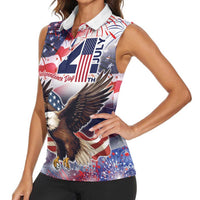 Personalized American Eagles 4th of July Women Sleeveless Polo Shirt USA Independence Day - Wonder Print Shop