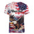 Personalized American Eagles 4th of July Women V-Neck T-Shirt USA Independence Day - Wonder Print Shop