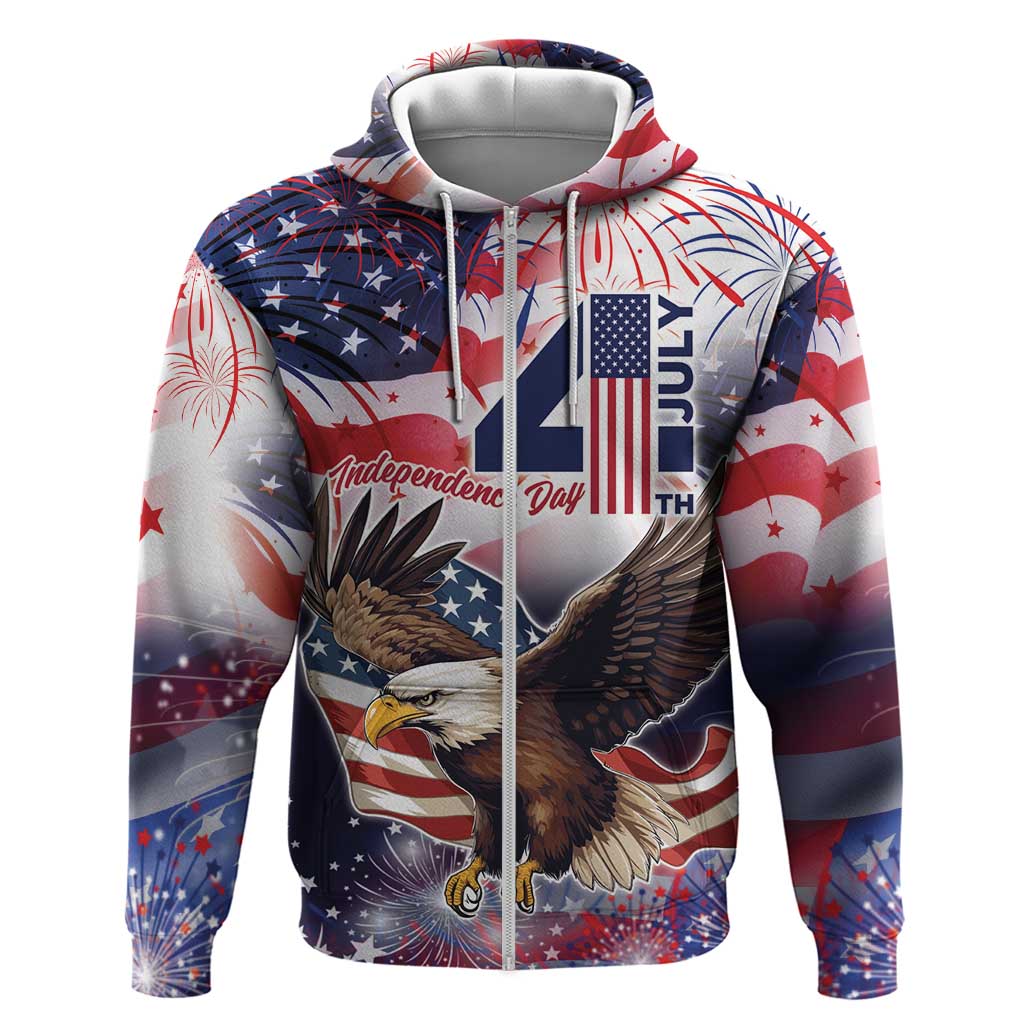 Personalized American Eagles 4th of July Zip Hoodie USA Independence Day - Wonder Print Shop