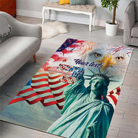 Personalized 4th of July USA Statue of Liberty Area Rug Happy Independence Day LT9 - Wonder Print Shop