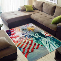 Personalized 4th of July USA Statue of Liberty Area Rug Happy Independence Day LT9 - Wonder Print Shop