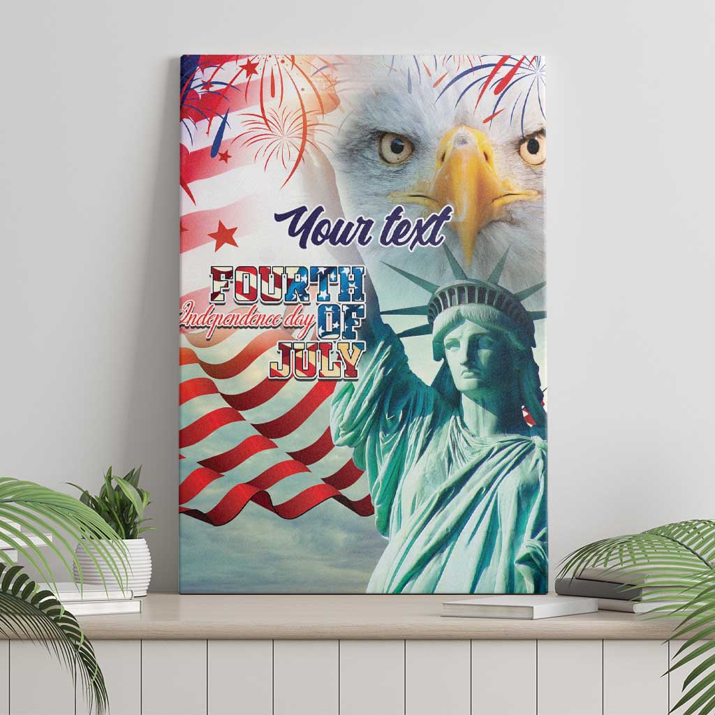 Personalized 4th of July USA Statue of Liberty Canvas Wall Art Happy Independence Day LT9 - Wonder Print Shop