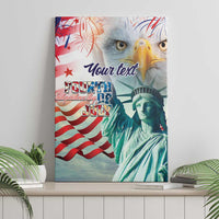 Personalized 4th of July USA Statue of Liberty Canvas Wall Art Happy Independence Day LT9 - Wonder Print Shop