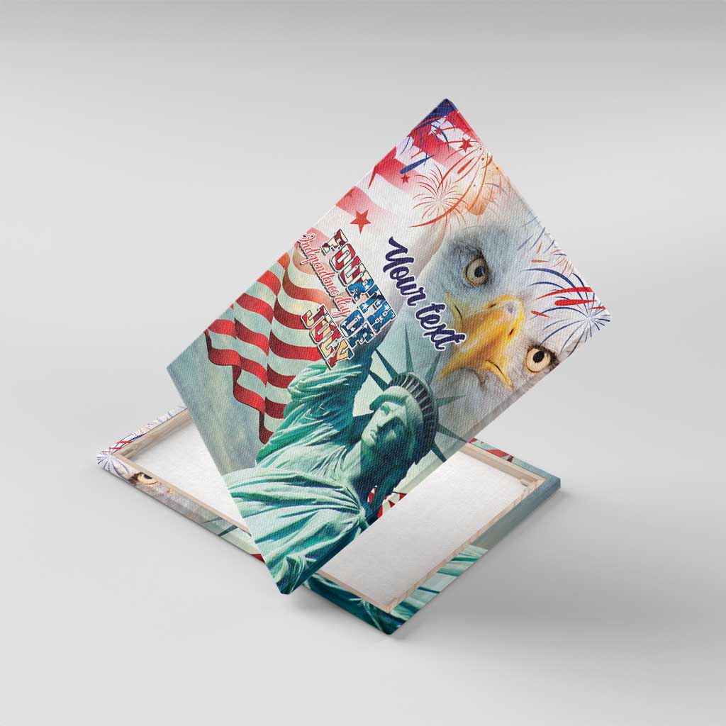 Personalized 4th of July USA Statue of Liberty Canvas Wall Art Happy Independence Day LT9 - Wonder Print Shop