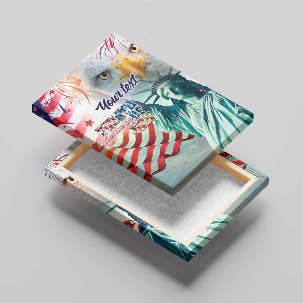 Personalized 4th of July USA Statue of Liberty Canvas Wall Art Happy Independence Day LT9 - Wonder Print Shop