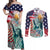 Personalized 4th of July USA Statue of Liberty Couples Matching Off Shoulder Maxi Dress and Long Sleeve Button Shirt Happy Independence Day LT9 - Wonder Print Shop