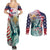 Personalized 4th of July USA Statue of Liberty Couples Matching Summer Maxi Dress and Long Sleeve Button Shirt Happy Independence Day LT9 - Wonder Print Shop