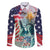 Personalized 4th of July USA Statue of Liberty Family Matching Long Sleeve Bodycon Dress and Hawaiian Shirt Happy Independence Day LT9 - Wonder Print Shop