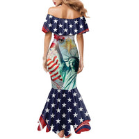 Personalized 4th of July USA Statue of Liberty Family Matching Mermaid Dress and Hawaiian Shirt Happy Independence Day LT9 - Wonder Print Shop