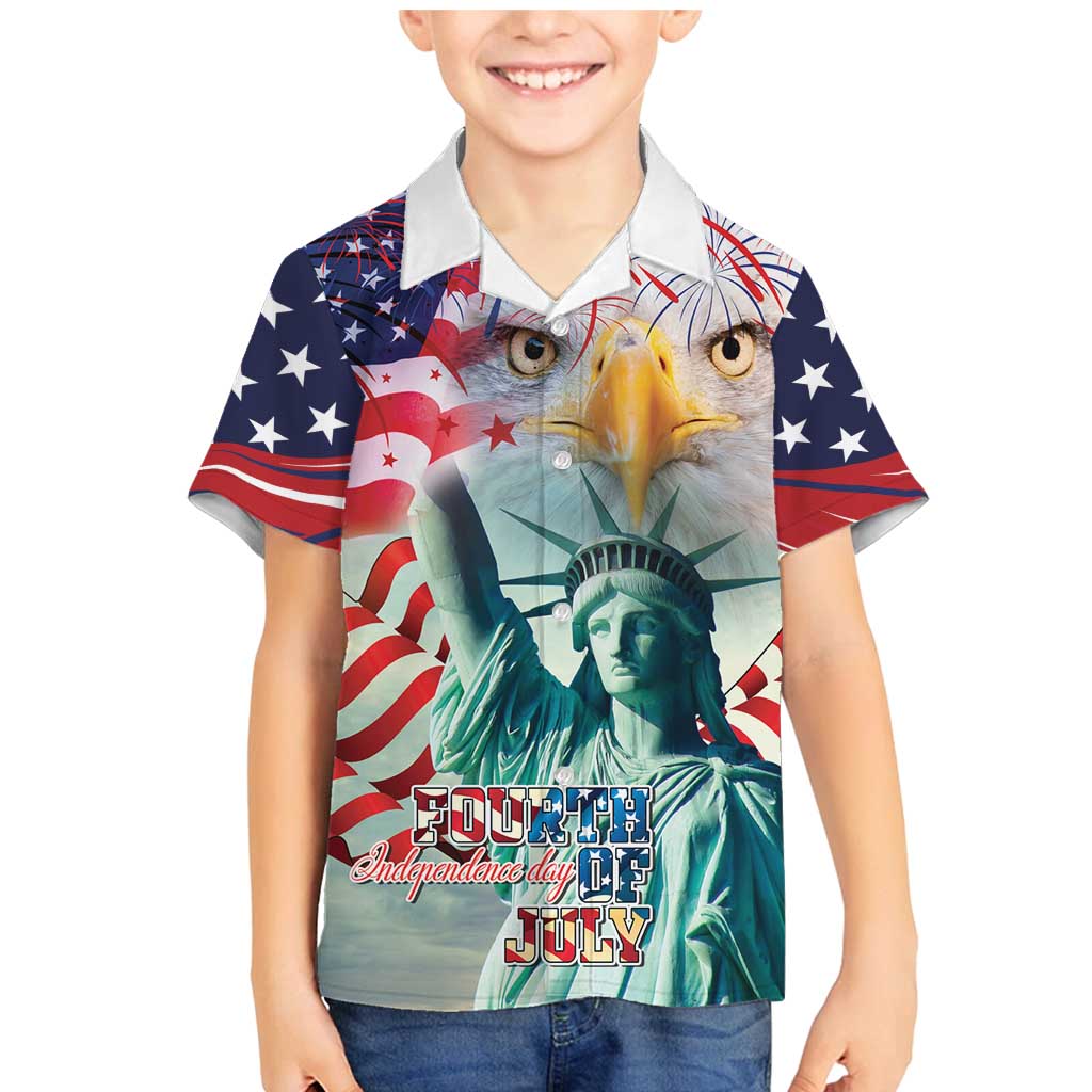 Personalized 4th of July USA Statue of Liberty Family Matching Mermaid Dress and Hawaiian Shirt Happy Independence Day LT9 - Wonder Print Shop