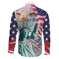 Personalized 4th of July USA Statue of Liberty Family Matching Puletasi and Hawaiian Shirt Happy Independence Day - Wonder Print Shop