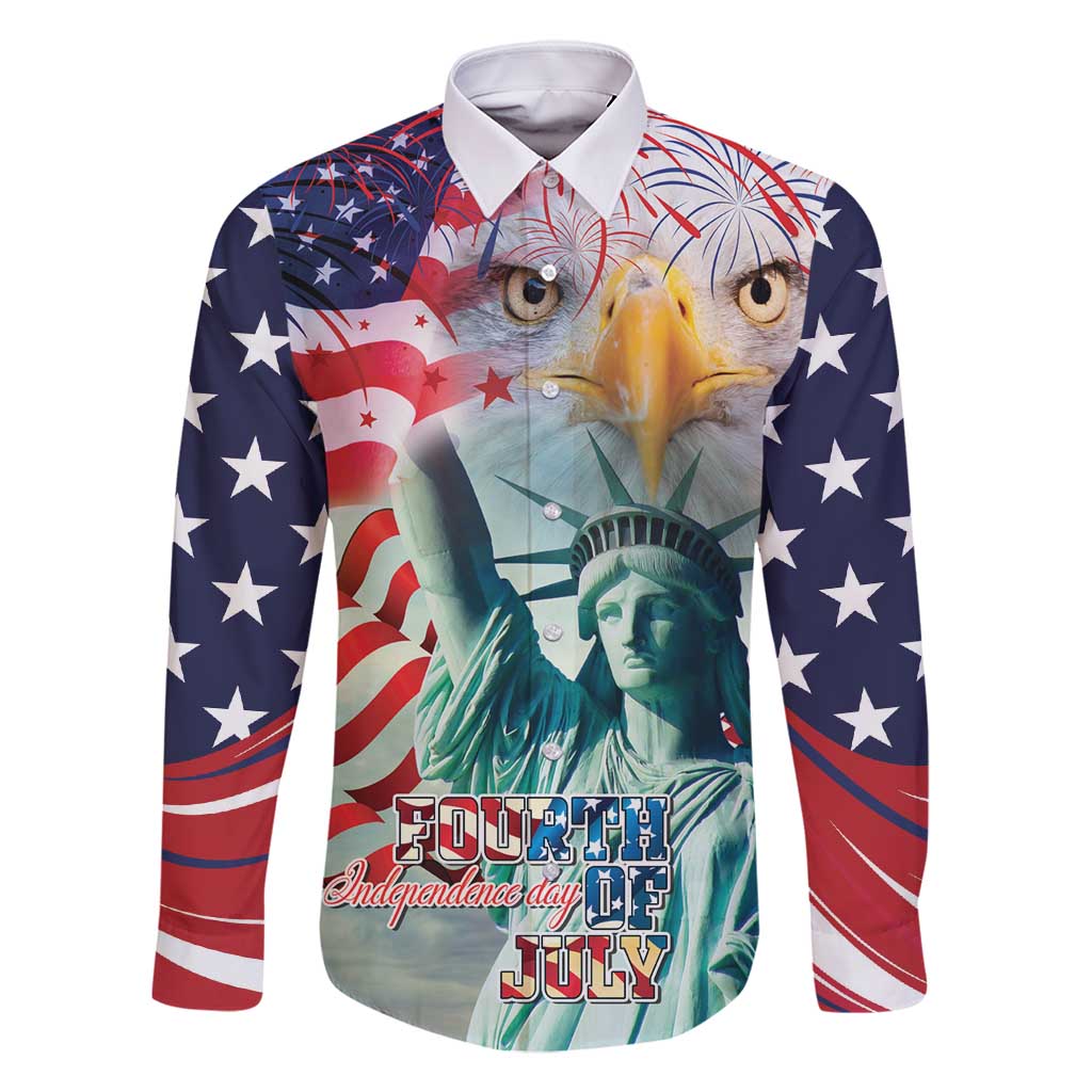 Personalized 4th of July USA Statue of Liberty Family Matching Summer Maxi Dress and Hawaiian Shirt Happy Independence Day - Wonder Print Shop