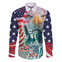 Personalized 4th of July USA Statue of Liberty Family Matching Summer Maxi Dress and Hawaiian Shirt Happy Independence Day - Wonder Print Shop