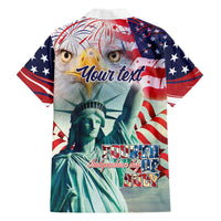 Personalized 4th of July USA Statue of Liberty Family Matching Tank Maxi Dress and Hawaiian Shirt Happy Independence Day - Wonder Print Shop