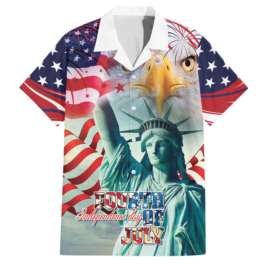 Personalized 4th of July USA Statue of Liberty Hawaiian Shirt Happy Independence Day - Wonder Print Shop