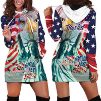 Personalized 4th of July USA Statue of Liberty Hoodie Dress Happy Independence Day - Wonder Print Shop