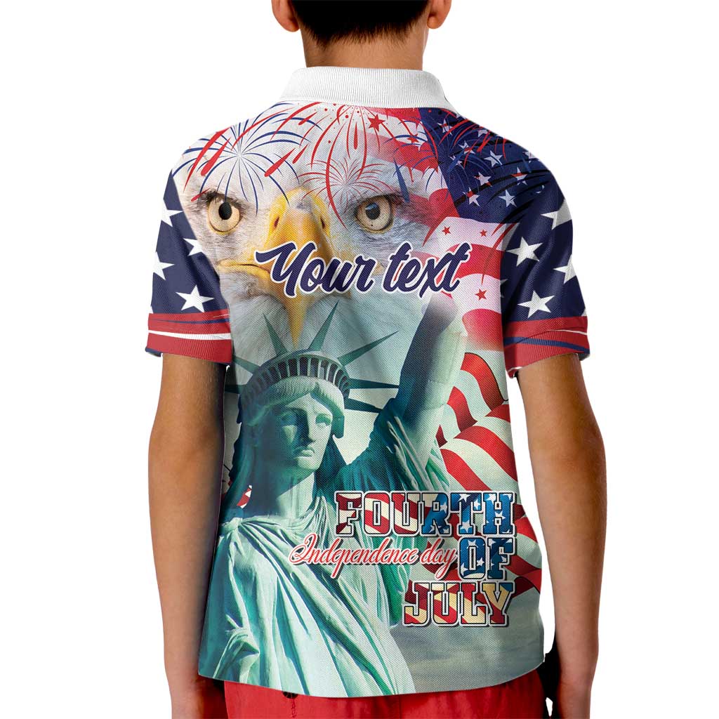 Personalized 4th of July USA Statue of Liberty Kid Polo Shirt Happy Independence Day - Wonder Print Shop