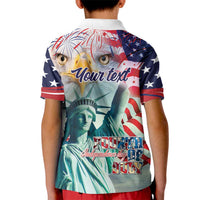 Personalized 4th of July USA Statue of Liberty Kid Polo Shirt Happy Independence Day - Wonder Print Shop