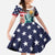 Personalized 4th of July USA Statue of Liberty Kid Short Sleeve Dress Happy Independence Day - Wonder Print Shop