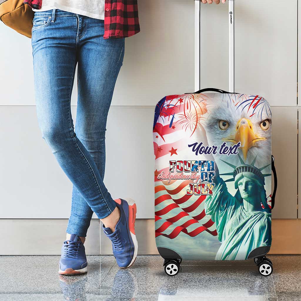 Personalized 4th of July USA Statue of Liberty Luggage Cover Happy Independence Day - Wonder Print Shop