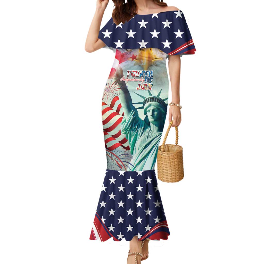 Personalized 4th of July USA Statue of Liberty Mermaid Dress Happy Independence Day - Wonder Print Shop