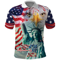 Personalized 4th of July USA Statue of Liberty Polo Shirt Happy Independence Day - Wonder Print Shop