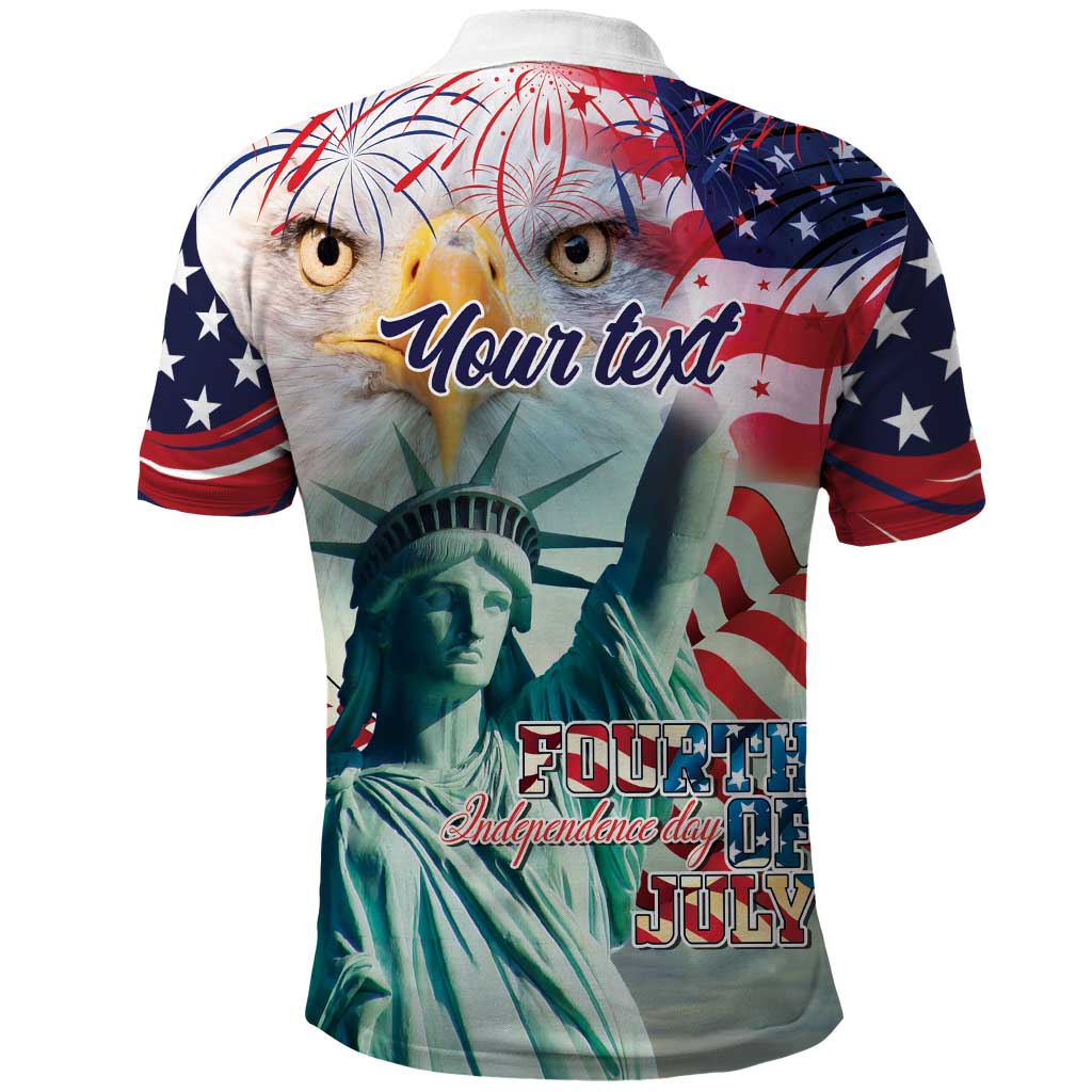 Personalized 4th of July USA Statue of Liberty Polo Shirt Happy Independence Day - Wonder Print Shop
