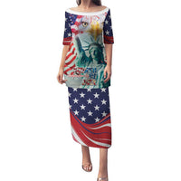 Personalized 4th of July USA Statue of Liberty Puletasi Happy Independence Day - Wonder Print Shop