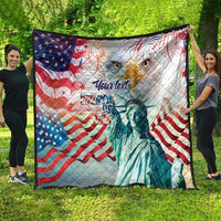 Personalized 4th of July USA Statue of Liberty Quilt Happy Independence Day - Wonder Print Shop