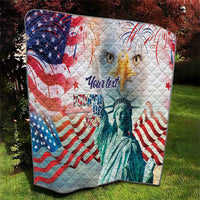 Personalized 4th of July USA Statue of Liberty Quilt Happy Independence Day - Wonder Print Shop