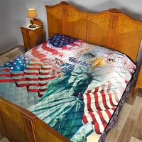 Personalized 4th of July USA Statue of Liberty Quilt Happy Independence Day - Wonder Print Shop