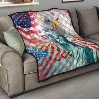 Personalized 4th of July USA Statue of Liberty Quilt Happy Independence Day - Wonder Print Shop