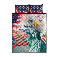 Personalized 4th of July USA Statue of Liberty Quilt Bed Set Happy Independence Day - Wonder Print Shop