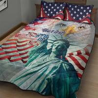 Personalized 4th of July USA Statue of Liberty Quilt Bed Set Happy Independence Day - Wonder Print Shop