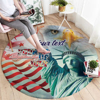 Personalized 4th of July USA Statue of Liberty Round Carpet Happy Independence Day