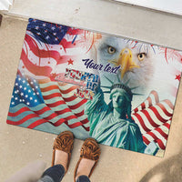 Personalized 4th of July USA Statue of Liberty Rubber Doormat Happy Independence Day - Wonder Print Shop