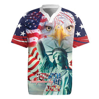 Personalized 4th of July USA Statue of Liberty Rugby Jersey Happy Independence Day - Wonder Print Shop