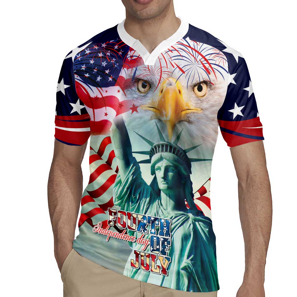Personalized 4th of July USA Statue of Liberty Rugby Jersey Happy Independence Day - Wonder Print Shop