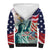 Personalized 4th of July USA Statue of Liberty Sherpa Hoodie Happy Independence Day - Wonder Print Shop