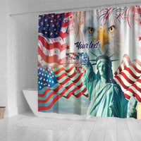 Personalized 4th of July USA Statue of Liberty Shower Curtain Happy Independence Day